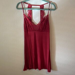 Elegant Red Lace Nightgown